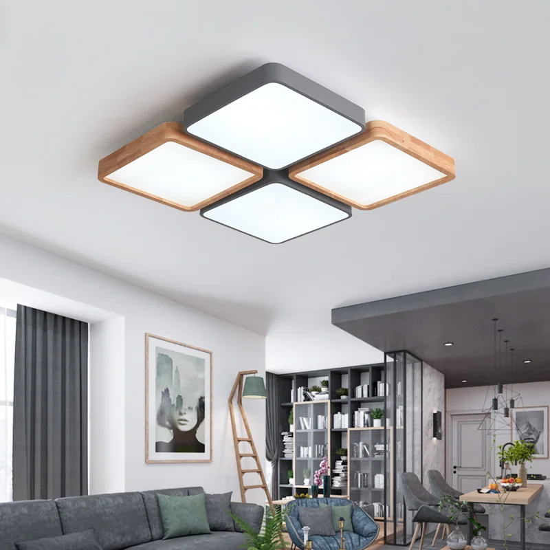 Color Matching Square Led Ceiling Light for office Study Wood Led Bar Kitchen Lighting Bedroom Project Work Led surface Lighting