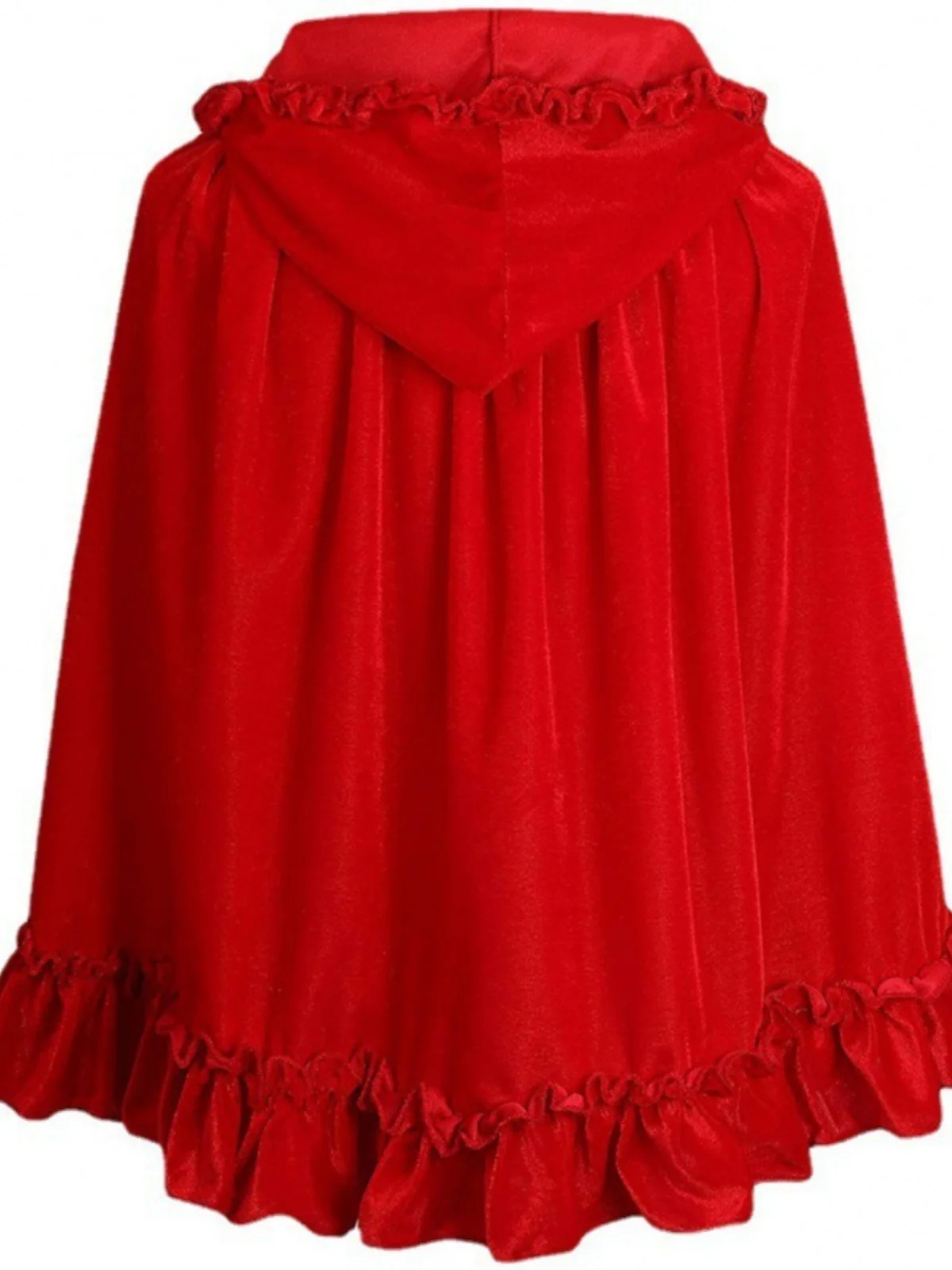 ort Dunne Fluwelen Heksenjas Capuchon Cape Halloween Kostuum Roodkapje Cosplay Prestatiekleding Dames Faion