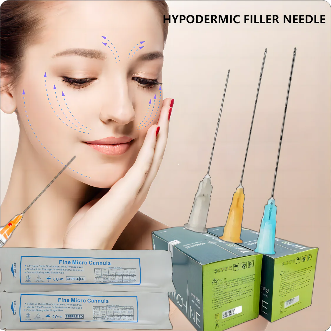 blunt cannula for filler Disposable Hypodermic Fill Needle 23G 25G 27G 50mm Blunt tip Cannula With filter Syringe cannula