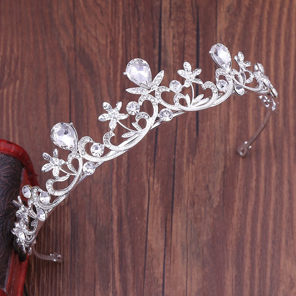 

Crystal Crown Women Girls Child Bride Headdress Accessories White Women Crown Hairb Hair Hoops Long Lasting Hair B