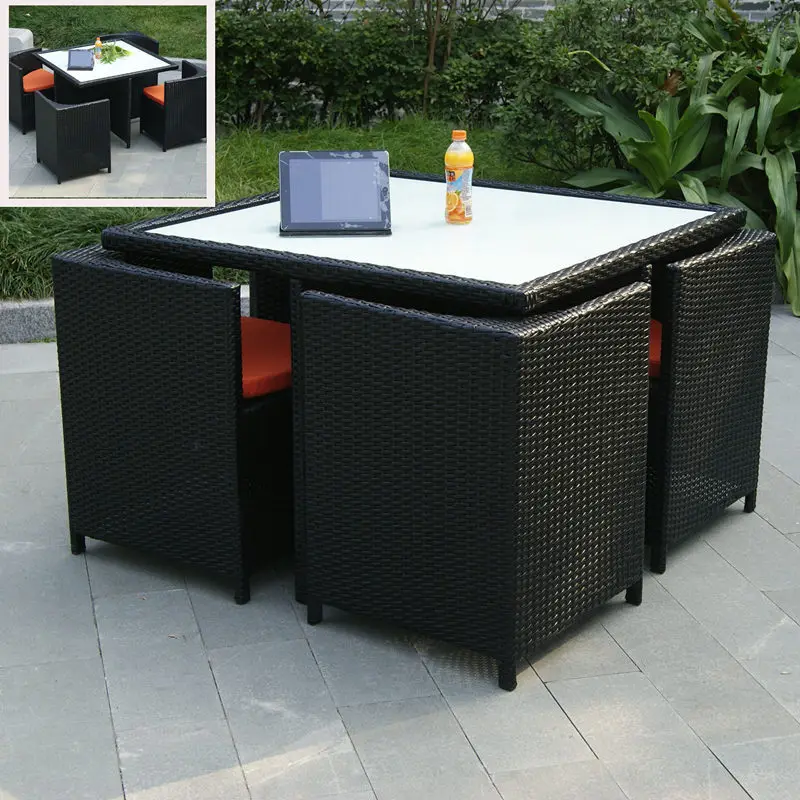 Outdoor rattan chair five-piece combination, rattan tables and chairs, chair coffee table