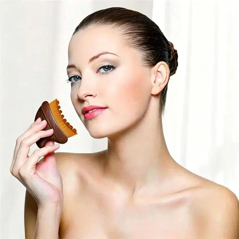 Portable Lymphatic Drainage Face Brushs Chin Reduce Puffiness Concave Handle Lymphatic Contour Face Brush Crescent Shape