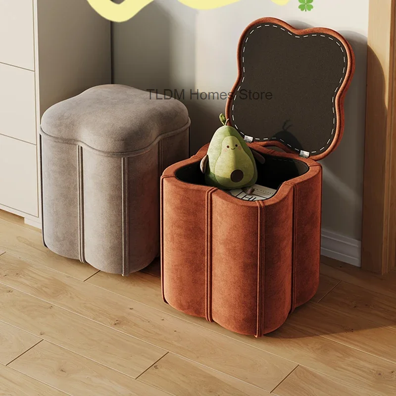 

Multifunctional Storage Foot Stool Hallway Beauty Dressing Relax Living Room Foot Stool Moveable Taburetes Modern Furniture