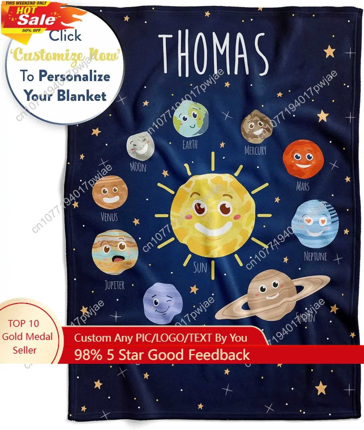 

Custom Space Blanket for Kids Warm Fleece Throw Blanket Space Room Decor Plush Soft Cozy Star Galaxy Custom blankets