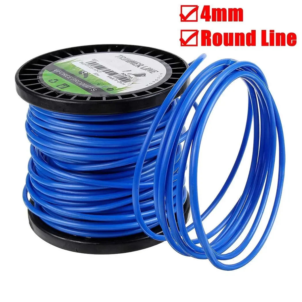 

1pc 4mm X 30m Heavy Duty Nylon Round Trimmer Line Brushcutter Cord Wire For Lightweight Manual Feed Electric Trimmer Accessories