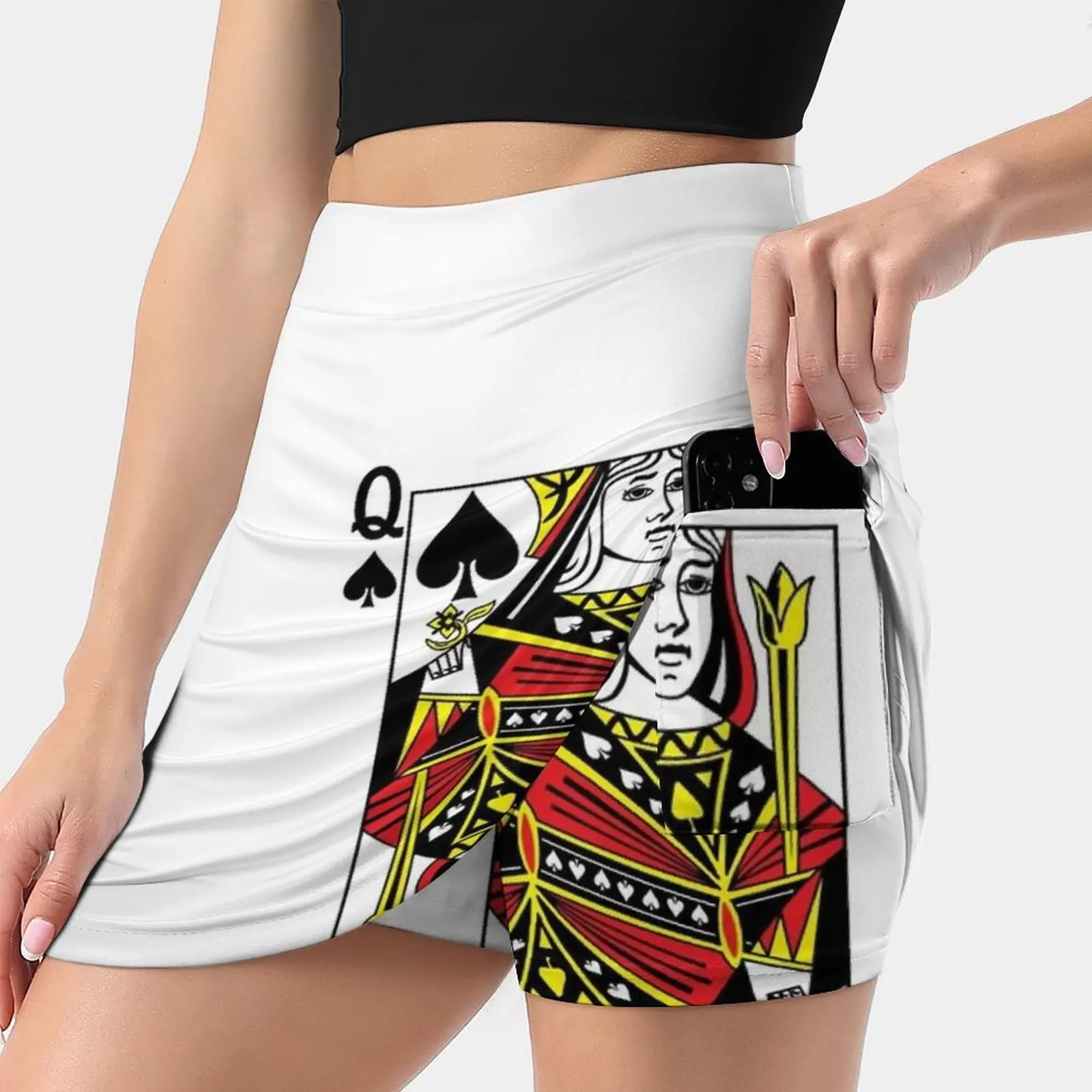 Queen Of Spades Women's skirt Mini Skirts A Line Skirt With Hide Pocket Casino Queen Poker Gambling Queen Of Spades Urbanphotos