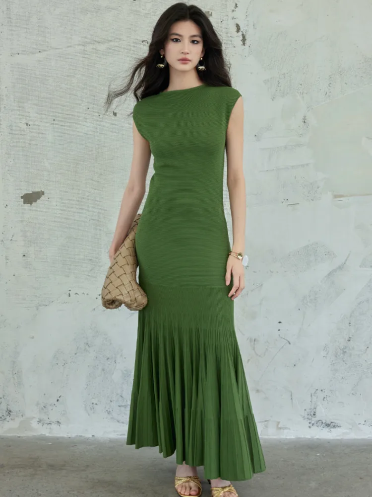 

2025 new Summer Women Sheath Tank Dress Female Bodycon Knitted long Dresses For Woman outwears sweater vestidos para mujer
