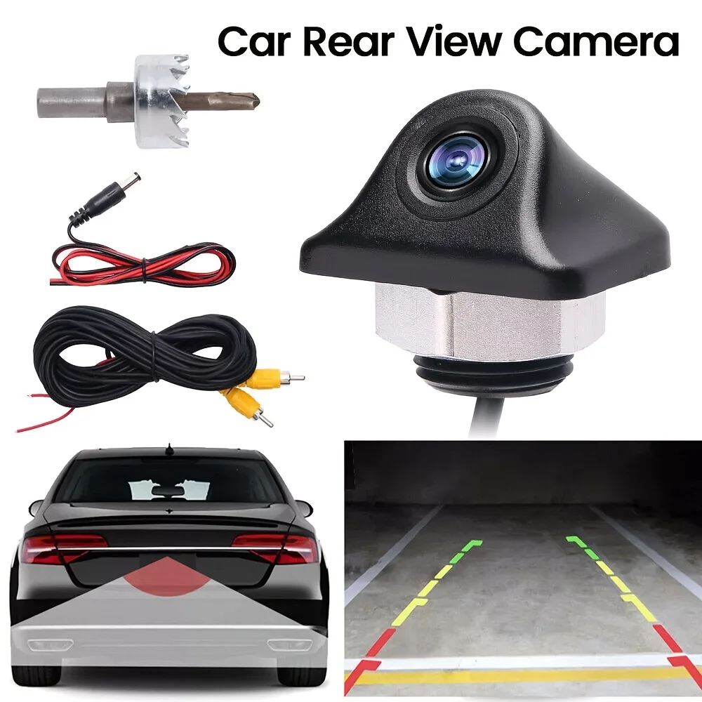 HD Night Vision & Super Wide Angle Backup Camera - Metal Style, Easy Install for Cars, Trucks, SUVs, RVs, Vans