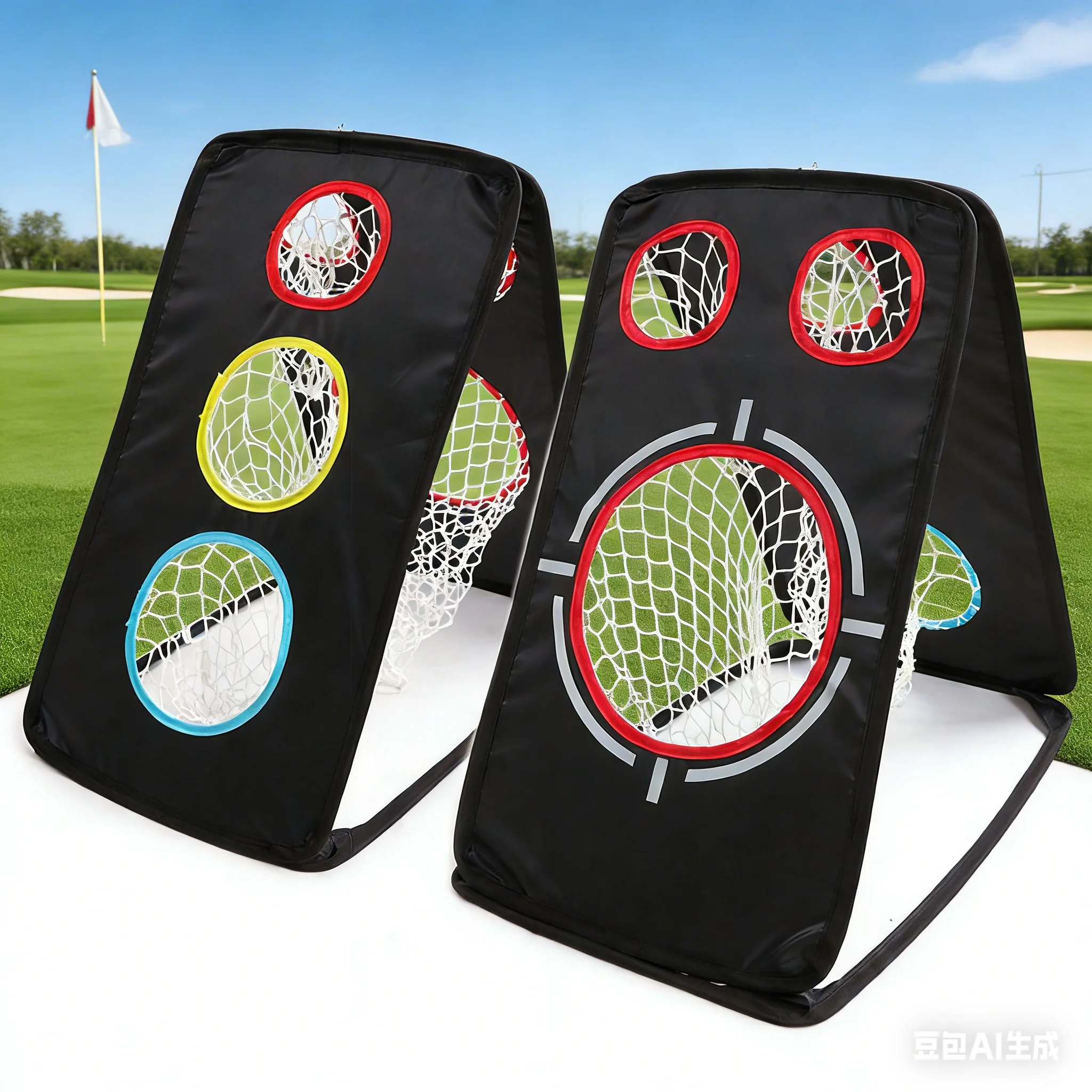 

Сетка для отработки чипинга в гольфе, 1 шт., 5/6 отверстий, нейлоновая, двусторонняя, с тройной мишенью, для тренировки ударов и отработки хода клюшкой, аксессуар для гольфа