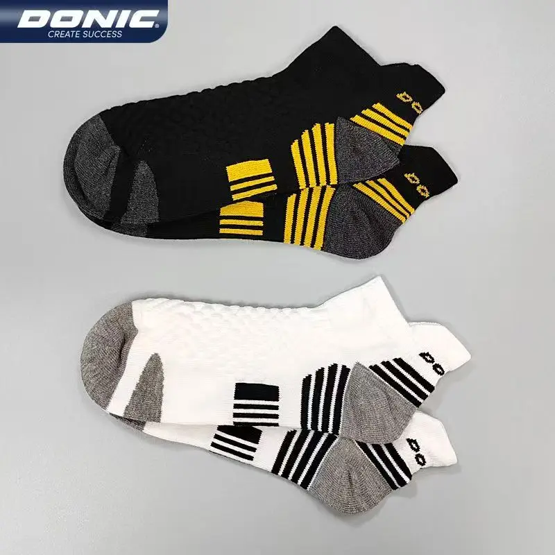 DONIC Table Tennis Socks for Men and Women, Black and White, Spring and Autumn, Summer Training, Running, Breathable 70383