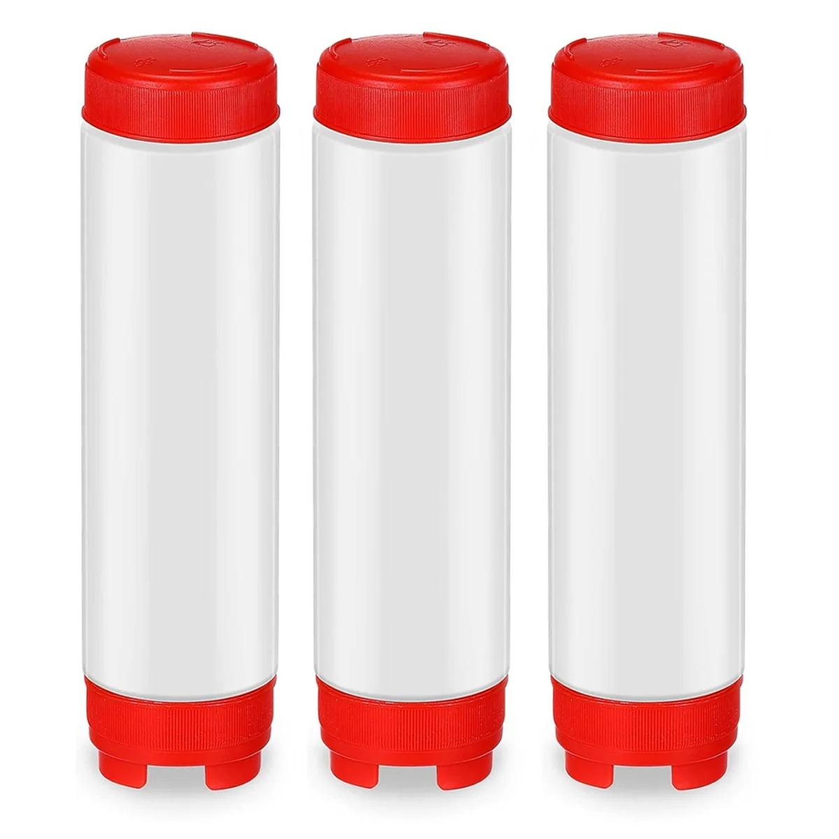 16 Oz Inverted Plastic Squeeze Bottles, Refillable Tip Large Valve Dispenser Condiment Squeeze Bottle for Sauces Ketchup