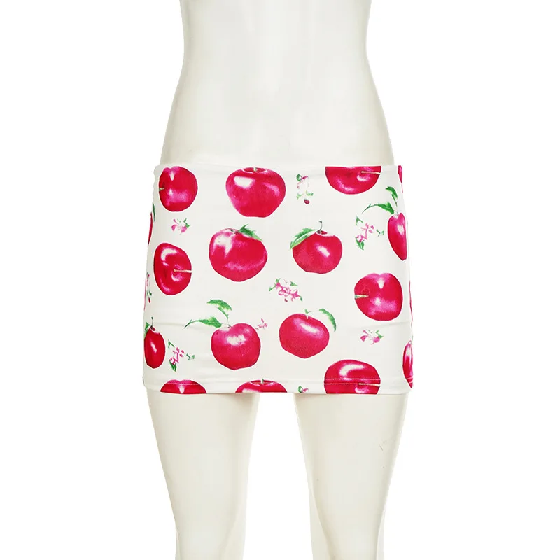 Summer Sexy Fashion Vacation Style Printed Low Waist Wrapper Hip Skirt for Women