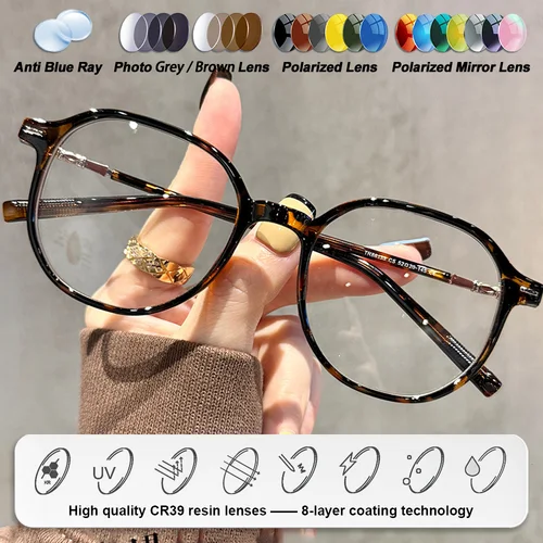 Imagen 2 del producto CLLOIO, nuevo diseño, gafas graduadas multifocales con montura cuadrada para mujer, gafas ópticas para ordenador, antirayos azules, miopía, hipermetropía