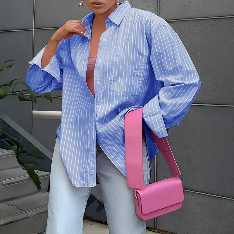 Casual Vacation Vielseitiger Langarm-Mantel Tops Shirt Damen Herbst