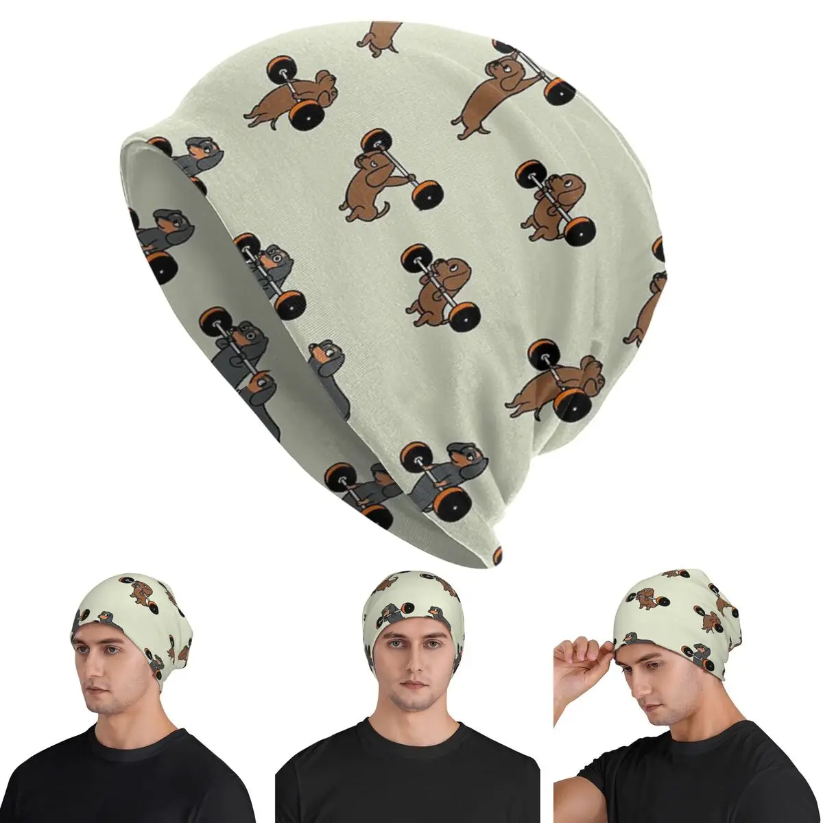 

Lifting Dachshund Skullies Beanies Hats Warm Autumn Winter Outdoor Cap Knitted Bonnet Caps for Men Women Adult