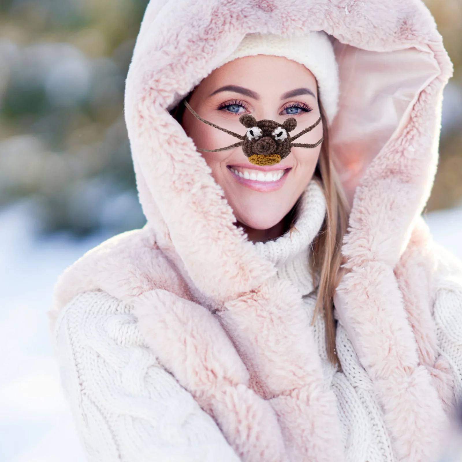 

Прекрасный чехол для носа, вязаный зимний теплый мягкий удобный чехол для активного отдыха, идеальная идея праздничного рождественского подарка