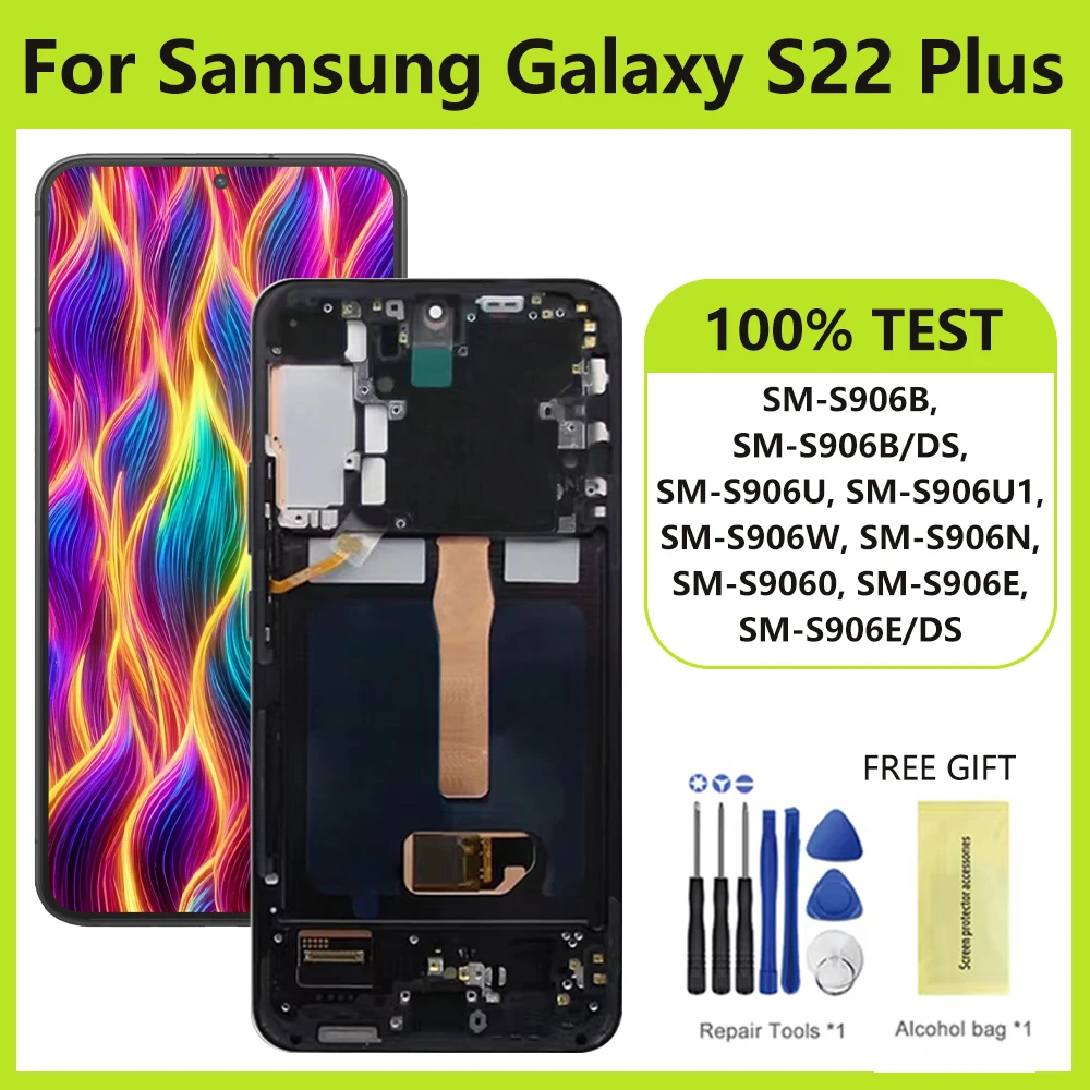 

AMOLED For Samsung Galaxy S22 Plus LCD Display Touch Screen Assembly For Samsung S22+ 5G S906B S906U S906W S906N Screen Display