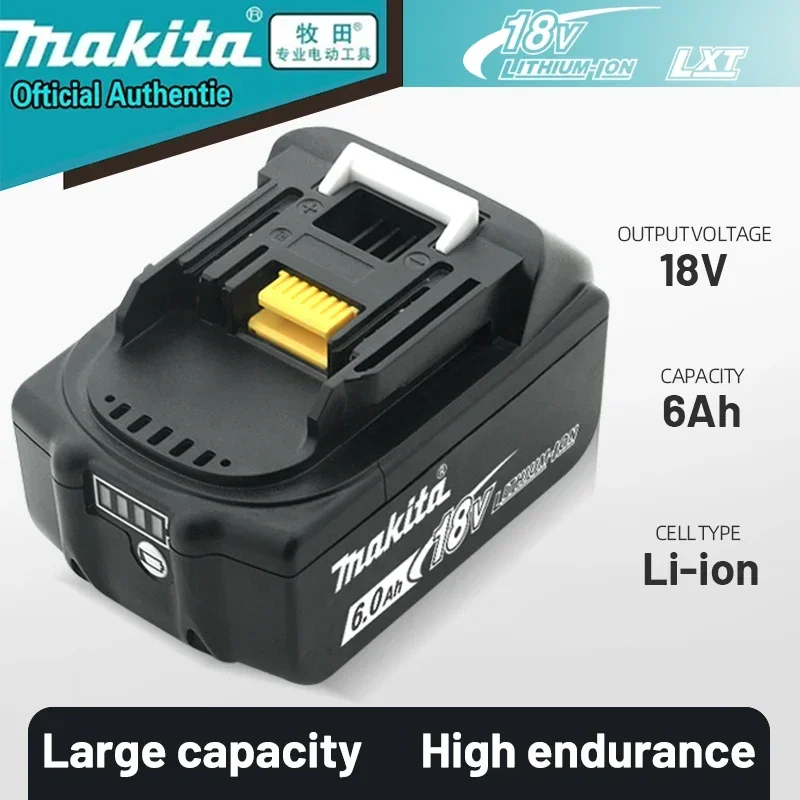 Makita 18V 6.0Ah Rechargeable Battery, suitable for Makita BL1840 BL1830 BL1830B BL1850 BL1850B Power Tool Original Battery