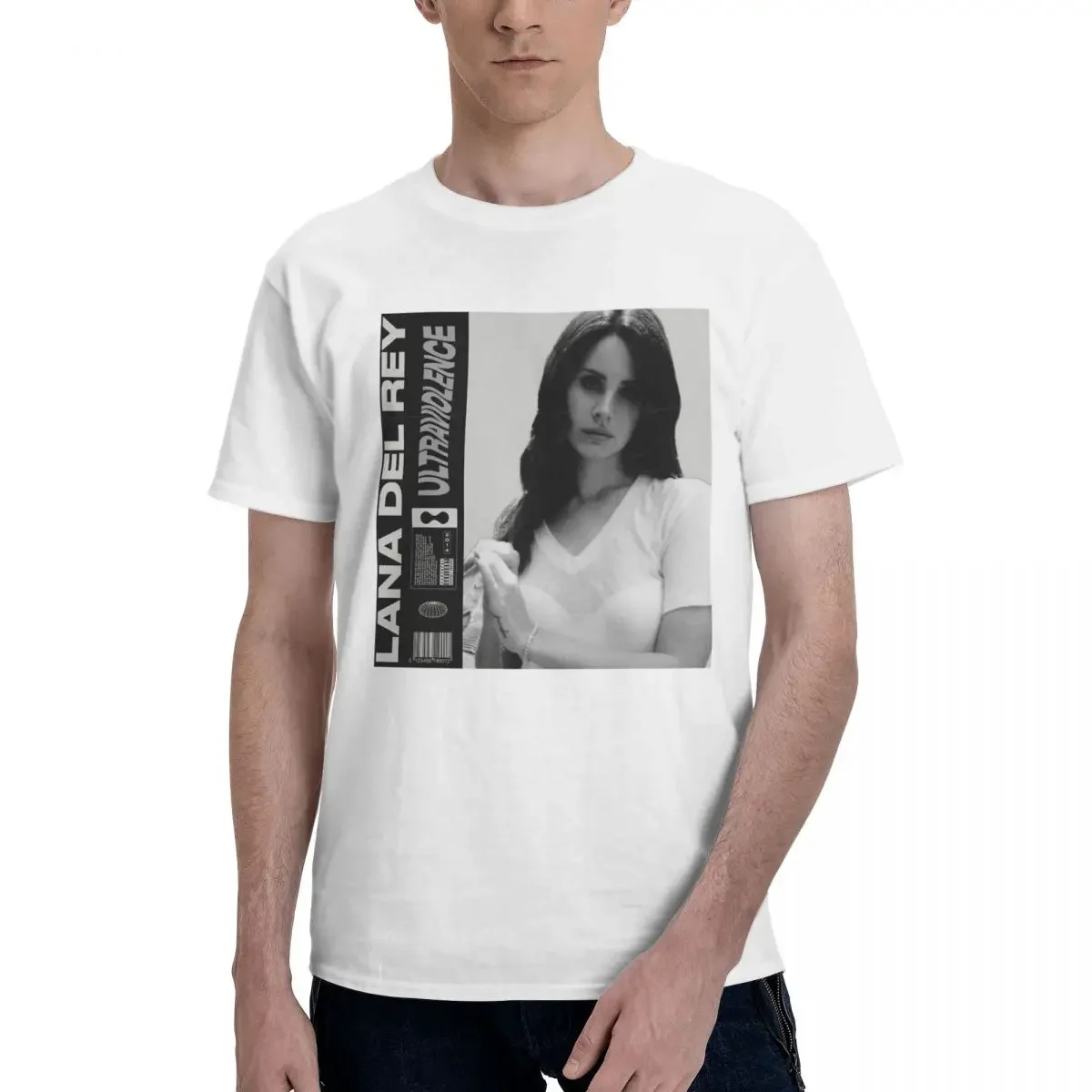 Lana Del Rey Ultraviolence Poster T Shirt for Men Pure Cotton Leisure T-Shirts Round Neck Tee Shirt Short Sleeve Clothes