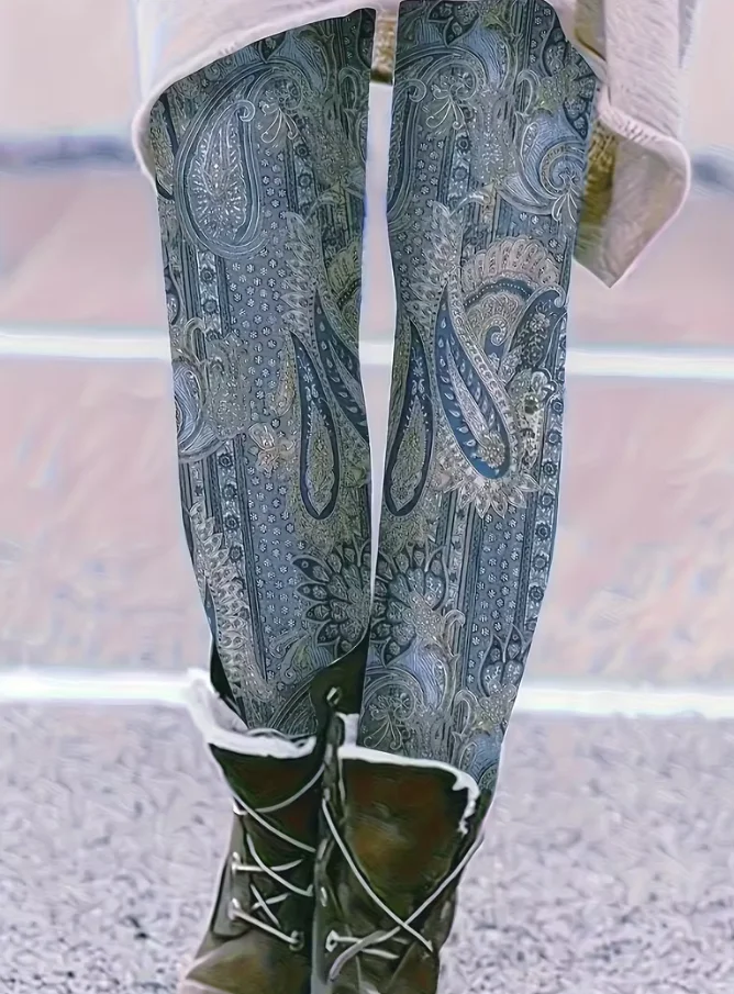 Leggings rétro à fleurs pour femmes, collants Slim extensibles, pantalons de Yoga Sexy à la mode, pantalons d'entraînement Cool et tendance