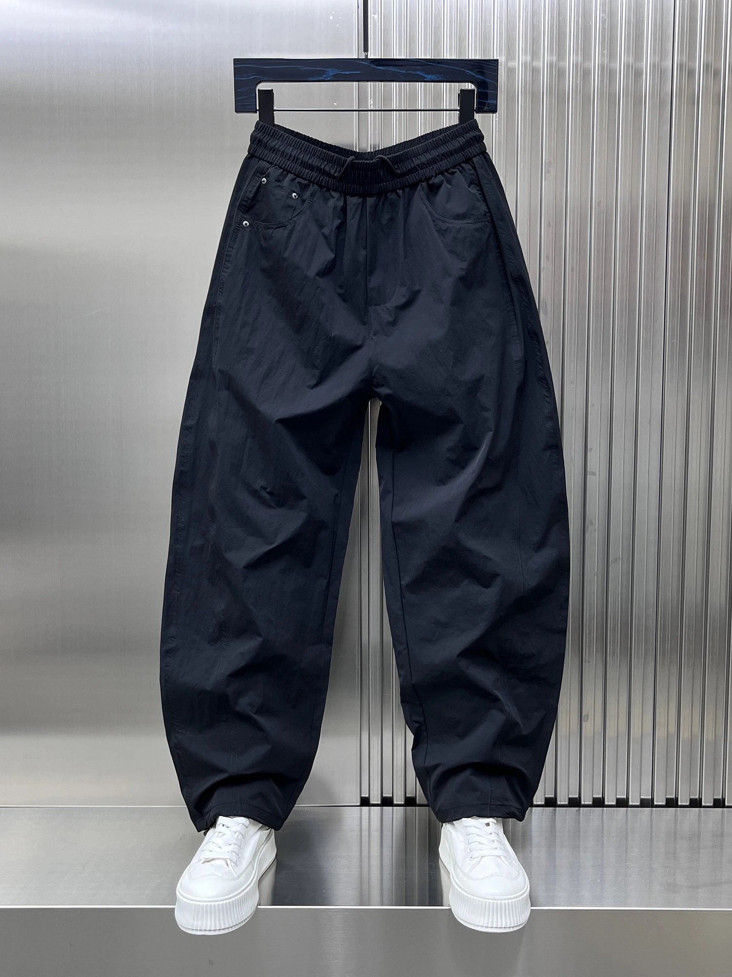 

Мужские повседневные прямые брюки American High Street Sle, новые летние свободные простые цветные брюки с широкими штанинами Qui Dry