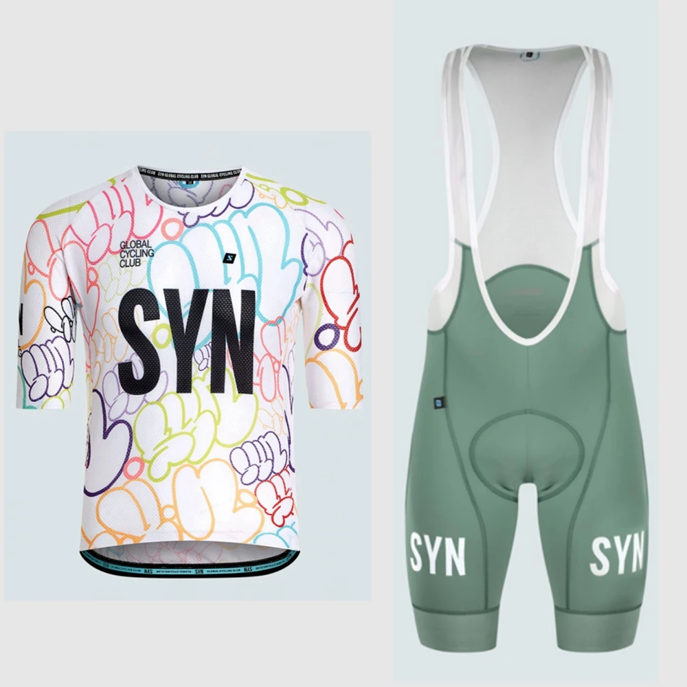 MEN'S TRAINING DESIGN LAB ZIPLESS JERSEY BUBBLE WHITE Short Sleeve Cycling Set With Bib Shorts Bicycle Sports MTB kit