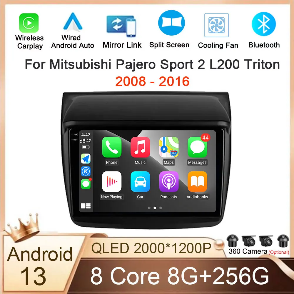 

Android 13 For Mitsubishi Pajero Sport 2 L200 Triton 2008 - 2016 Car Radio Stero Multimedia Video Player Monitor Navigation GPS