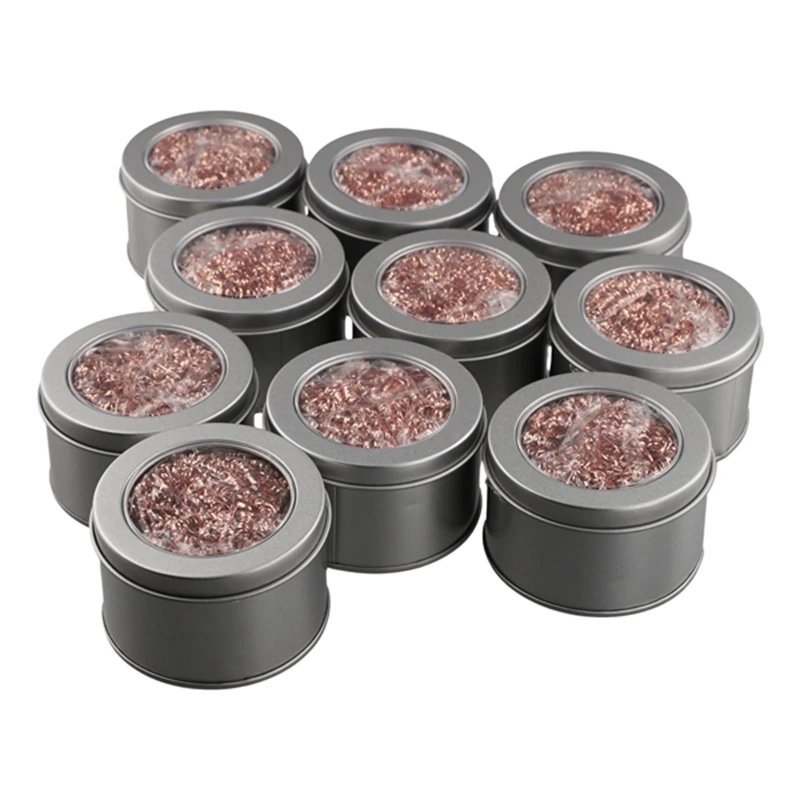 はんだ付けチップはんだ除去クリーニングボール、はんだごてメッシュフィルター、ボックス付きメタルドロスボックス、10倍