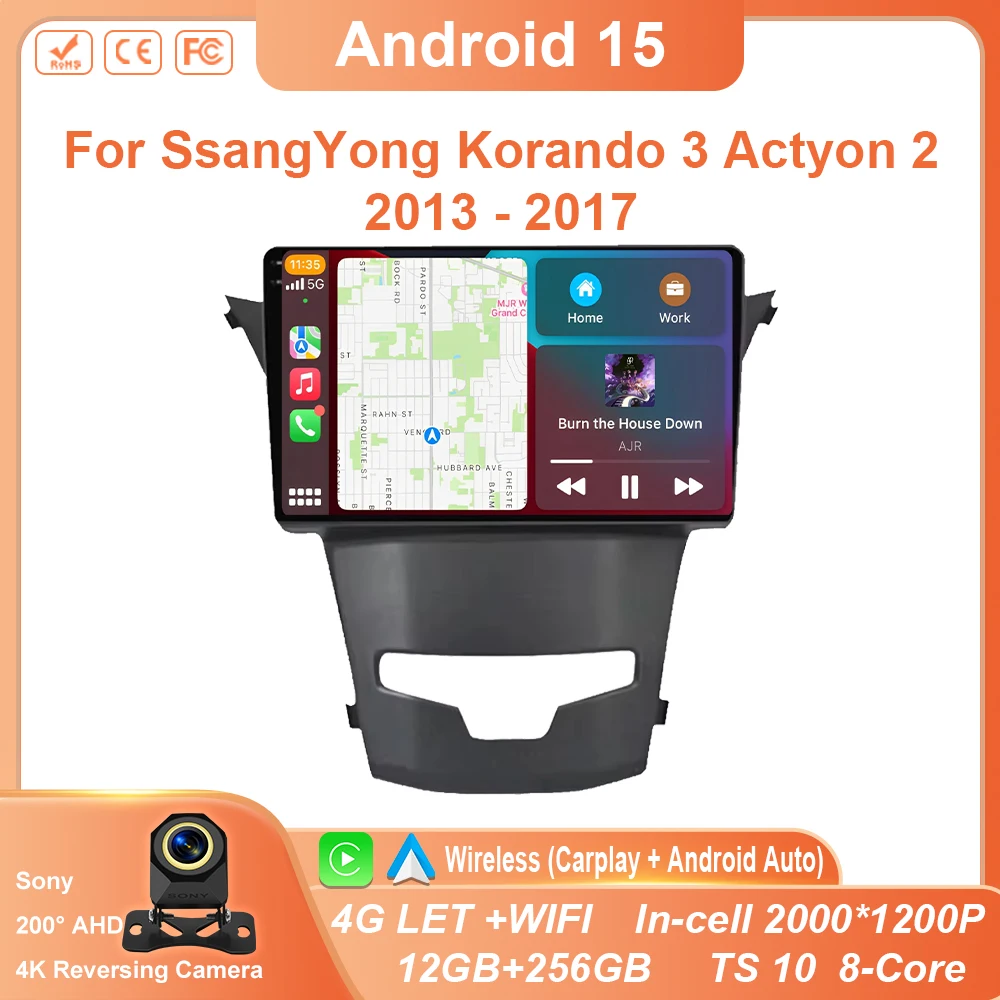 

Android 15 For SsangYong Korando 3 Actyon 2 2013 - 2017 Screen Multimedia Autoradio Navigation Stereo Radio Lettore Video Player