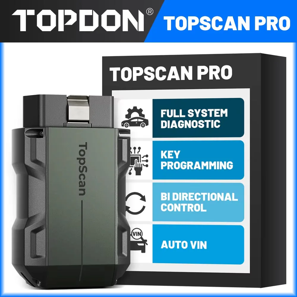 TOPDON TopScan Pro Mid-level Diagnostic Tool Full System Diagnosis OBD2 Bluetooth Scanner 13 Reset Function Diagnostic Scan Tool