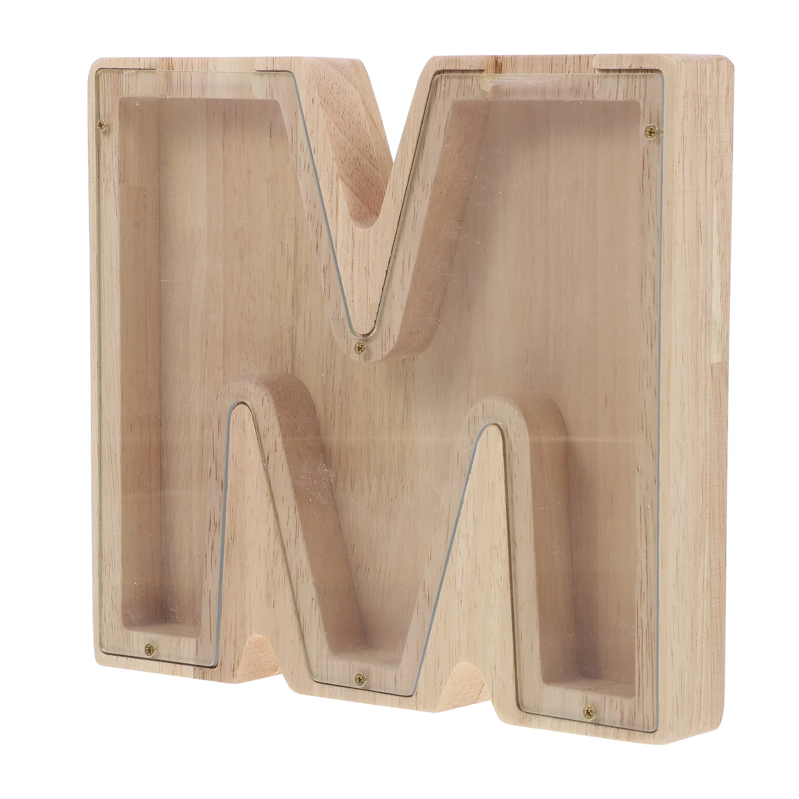 Houten alfabet spaarpot vintage stijl spaarpot voor kinderen volwassenen spaarpot acryl brief bank speelgoed cadeau