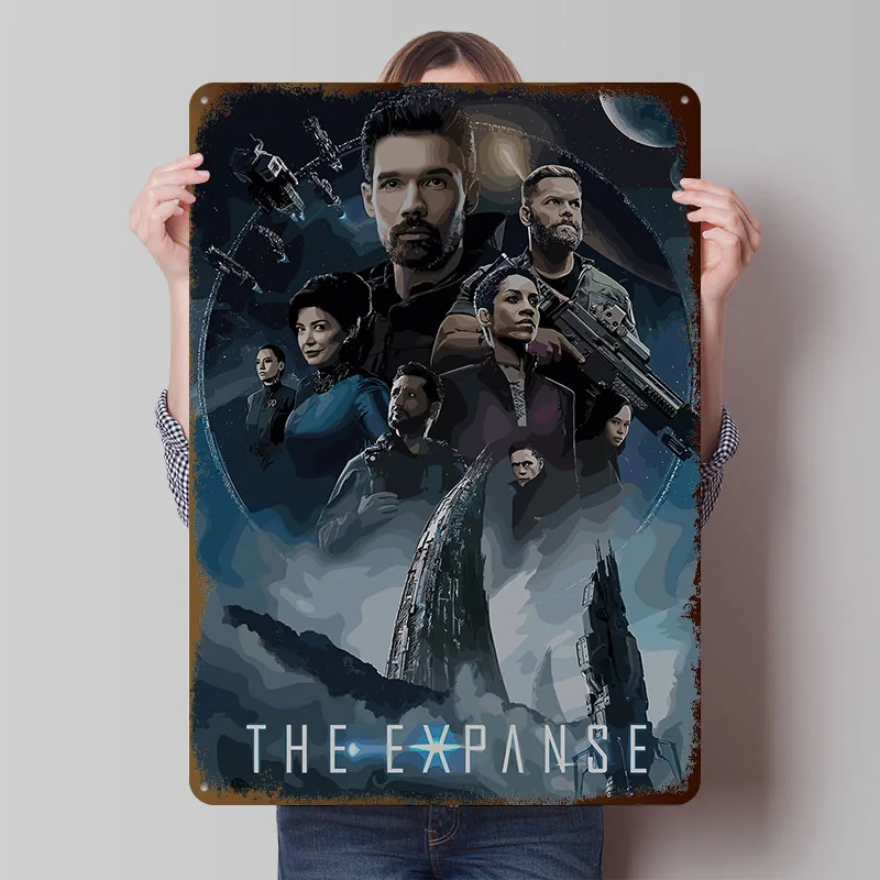 The Expanse Pixel Art Printed Poster Customized Retro Wall Art Vintage Metal Tin Signs for Office Decor Room Decoration Home