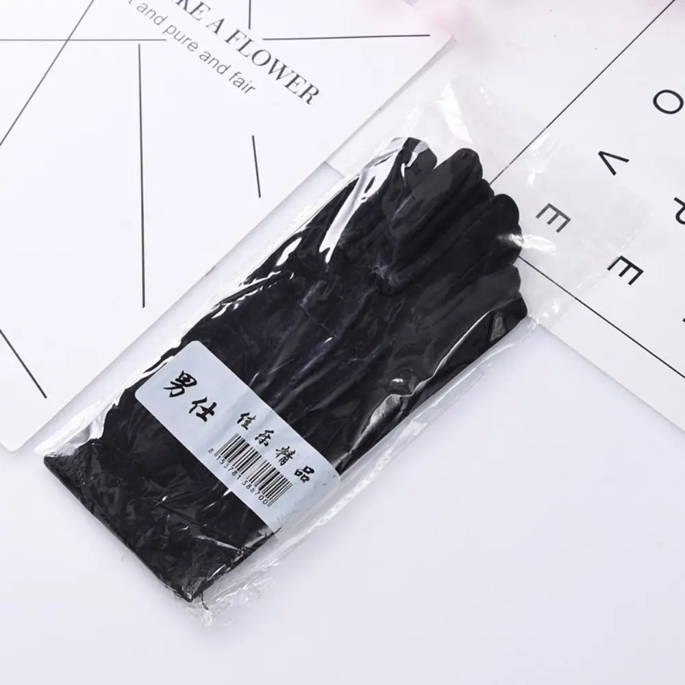 New Soft White Cotton Gloves Thin Hand Moisturising Formal Cotton Gloves Etiquette Black and White Gloves Driving Gloves