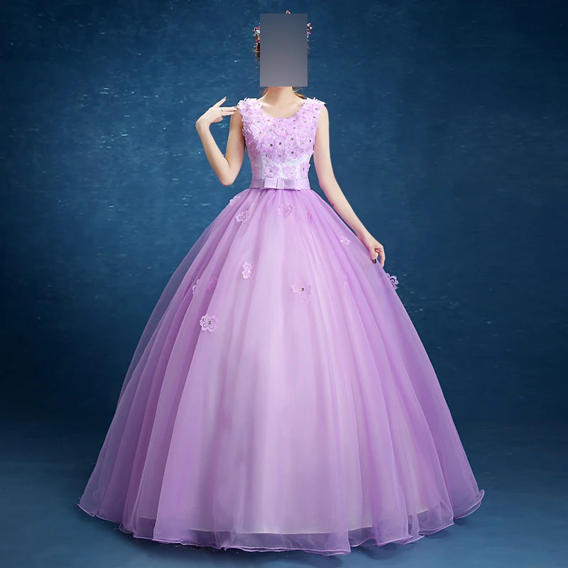 

Violet Ball Gown Women Quinceanera Dresses Appliques Tulle Prom Birthday Party Gowns Formal Vestido De Noche Abenkleider