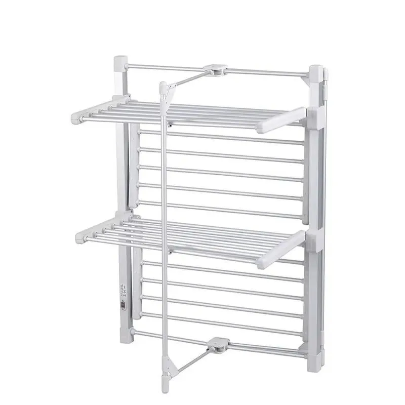 2 Layer Foldable Electric Drying Rack Indoor Hot Air Clothes Dryer Stand for Balcony Cleaning