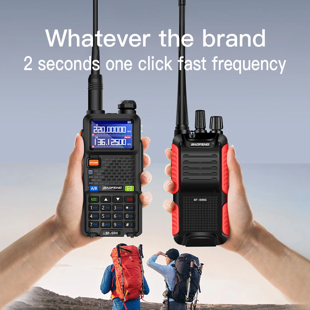 UV-5RH Air Band Walkie Talkie Wirless Kopieerfrequentie Tri Power Type-C Noaa Lange Afstand Baofeng 5rm Ham Tweeweg Radio