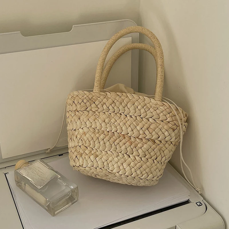 Straw Tote Bags for Women Rattan Woven Purses and Handbags Ladies Small Coin Wallet Beach Holiday Hand Bag