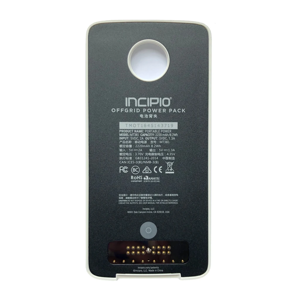 Power Pack Charging for Motorola Moto Z4 Z3 Z2 Force Z Play , Additional battery case Cover Moto mods Style Shell
