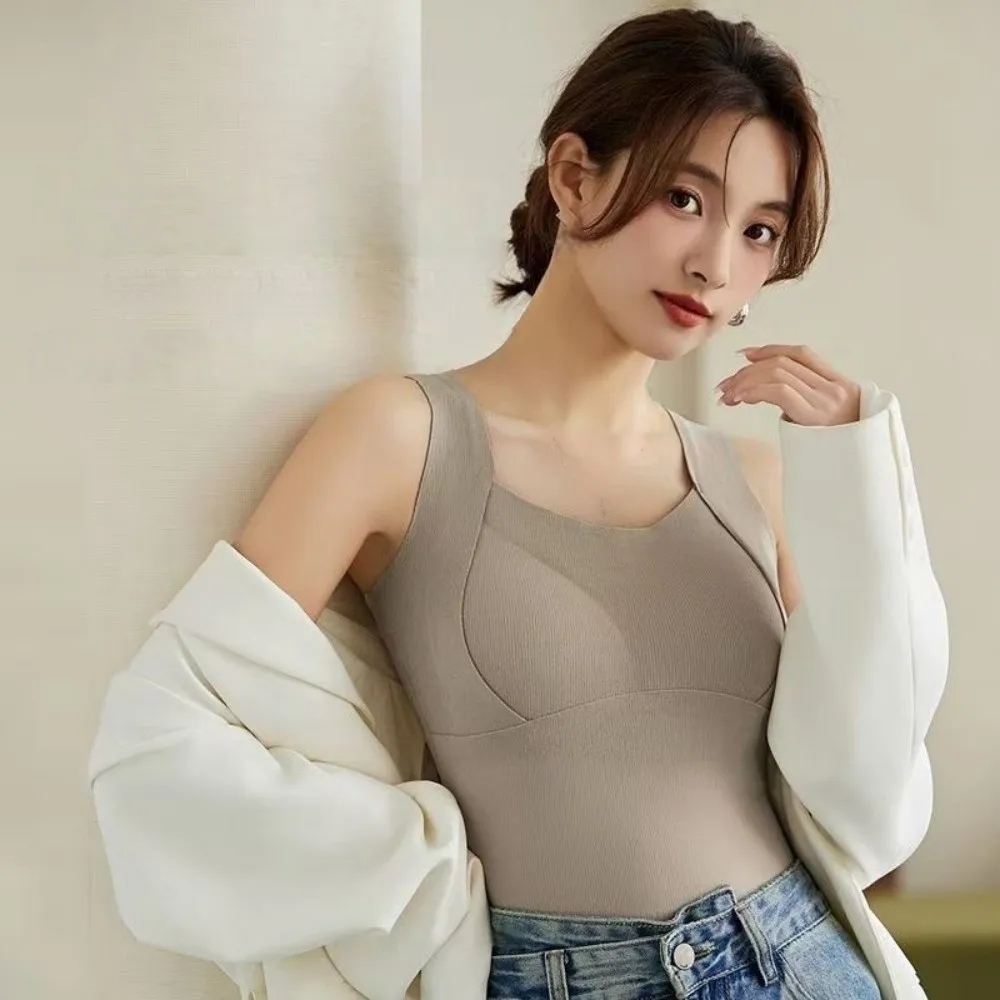 بسيطة قاع قميص المرأة سترة دافئة لينة بلون وسادة الصدر سترة قميص سليم الصوف مزيج سترة الملابس الداخلية #4