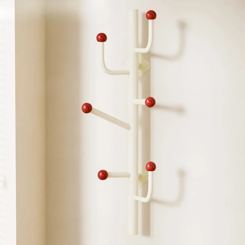 

Cream Style Over-Door Hanging Organizer - Waterproof Bathroom Clothes Rack with 8 Hooks & Storage Shelf No Drill Installation