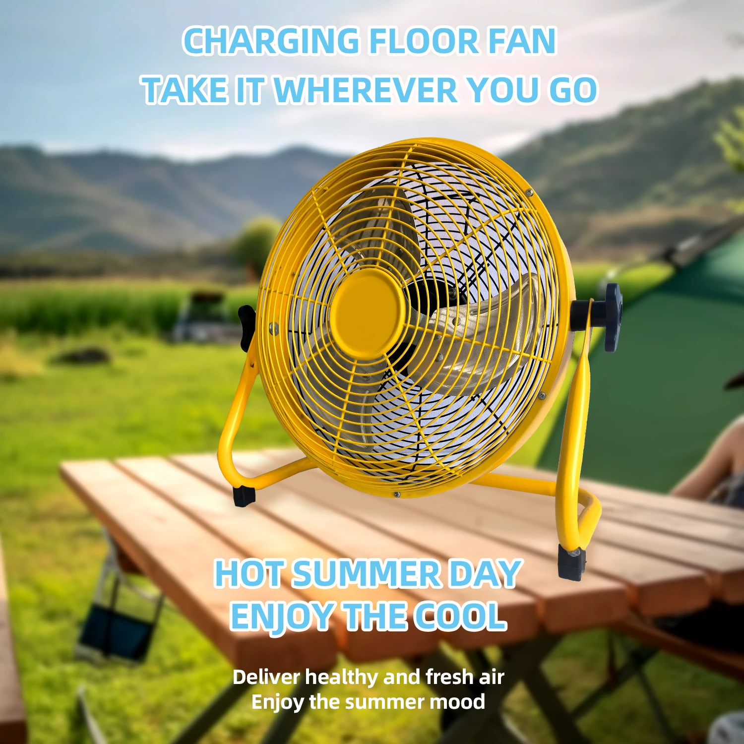 

16 Inch Strong Wind Brushless Motor Floor Fan Electric Fan Rechargeable Battery Operated Camping Fan