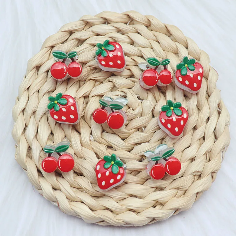

10Pcs/Box Strawberry Cherry Mini Hair Claws Small Size Hairpin Hair Clips For Baby Girls Side Clip Bangs Clip Hair Accessories