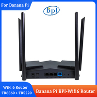 Banana Pi BPI-WiFi 6 Router TR6560 + TR5220 Wifi SoC Dual Core ARM Cortec A9 Integrated 5GE PHY MACs Board with Case OpenWRT