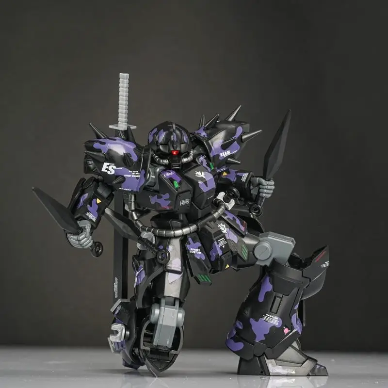 Efreet noite escura camuflagem cor hg 1/144 MS-08TX mech montagem modelo kit figura de ação crianças brinquedo decoração presente com adesivos