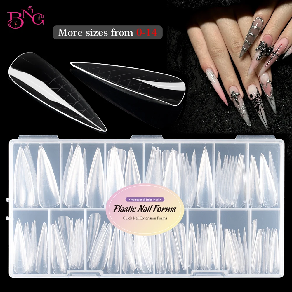 

BNG Nail Dual Forms for Poly Extension Gel Nail Forms for Builder Gel Reusable 15 Sizes Acrylic Nail Molds Sets for Manicure