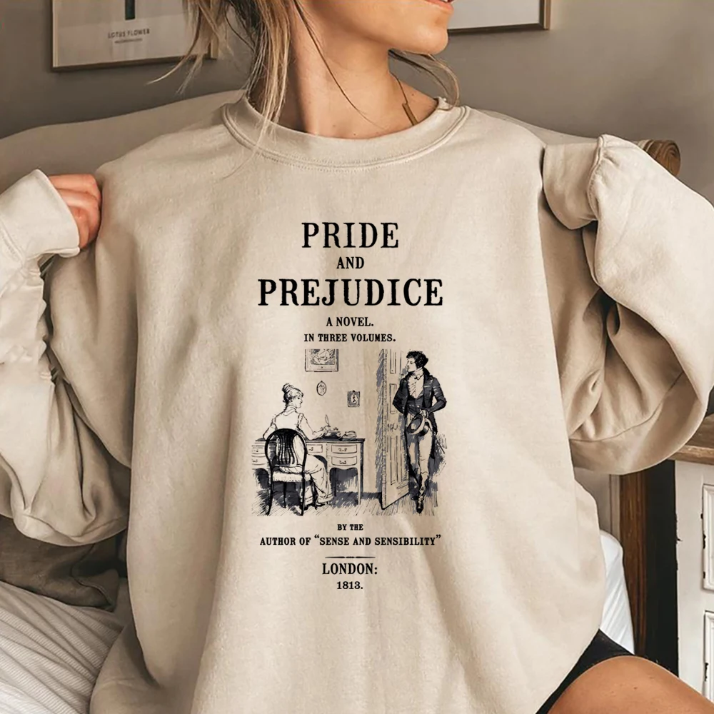 Pride and Prejudice Sweatshirt Jane Austen Hoodie Literary Bookish Sweater Pemberley Jumper Jane Austen Fan Crewneck Sweatshirts