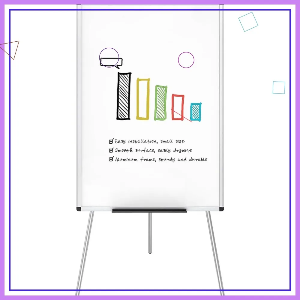 

Портативная доска для сухого стирания 36x24 дюйма, регулируемая по высоте, для школы, офиса и дома