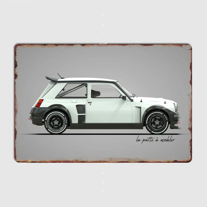 Classic Car Juris car 5 Turbo 2 Rally Car Metal Plaque Poster Automobile Club Home Bedroom Bar Tin Sign Room Decor Wall Decor