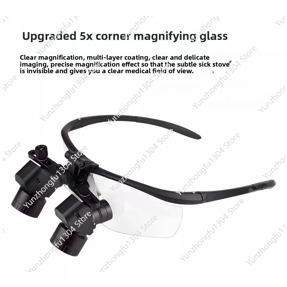 

Dental head mounted corner magnifying glass headlamp