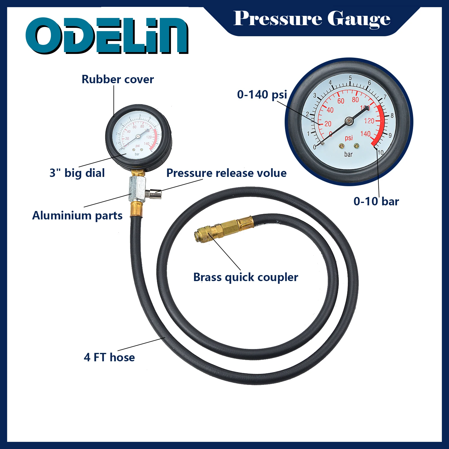 Motoroliedruktestkit Tester Lage oliewaarschuwingsapparaten Autogarage Gereedschap